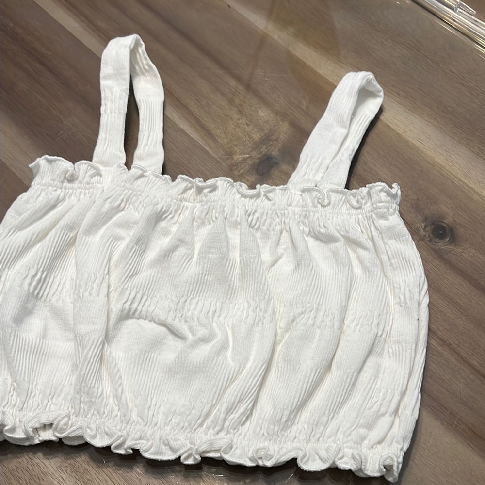Zara White Ruffled Top - Picture 3 of 3